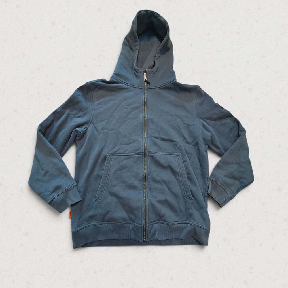 BRUNT Workwear Mens XL Full Zip Heavyweight Fleece Hoodie Sweatshirt Dark Slate